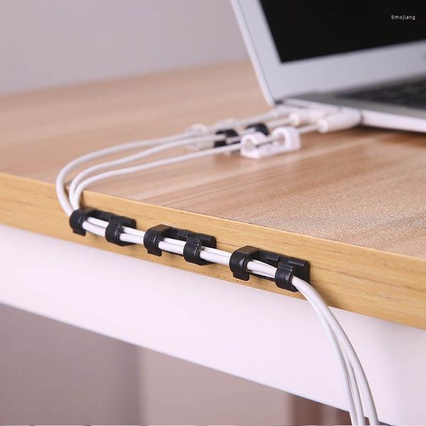 Crochets Organisateur de câble USB Organisateurs de bureau Porte-enrouleur en plastique Attaches de protection Clip de cordon auto-adhésif