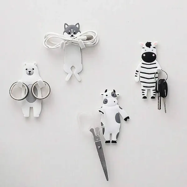 Ganchos gancho de pared colgante adhesivo animal lindo toalla decorativa toallable llave reutilizable para la sala de baño para niños