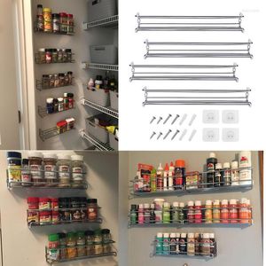 Hooks Wall Mount Spice Rack Organizer voor kastplank kruiden pantry deur opslag