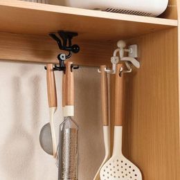 Haken wandmontage UTENSIL RACK 360 graden roteerbare zelfklevende keukenhanger houder haak