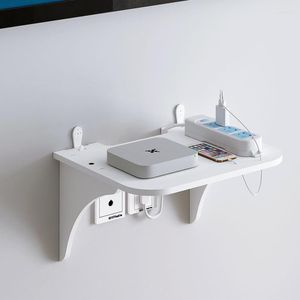 Hooks Wall Mounted Rack Plastic Punch-Free TV Settop Box Router Shelf Room Decoratieve partitiehouder Home Accessoires F31