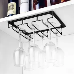 Hooks Soporte de vías de vinos Partender Stemware Rack debajo del organizador del gabinizador Herramienta de barra de hierro de vidrio