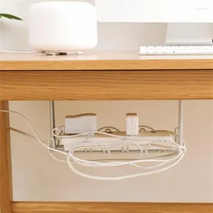 Crochets fil panier étagère sous Table support de rangement bureau câble gestion plateau cordon organisateur