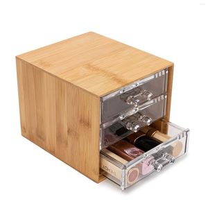 Crochets bois comptoir tiroir de rangement Mini 3 tiroirs vanité organisateur maquillage cosmétique Organisation boîte pour chambre commode salle de bain