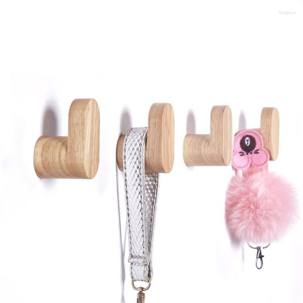 Crochets vêtements en bois Crochet porte-clés portez 2pcs Hangle de porte écharpe coatting Organisateur de paroi décoration de salle de bain polyvalente