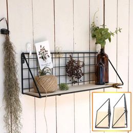 Crochets supports de rangement en fer en bois Boîte à étagère à la maison Boîte de suspension de fleurs Racks Racks Decoration Organisateur