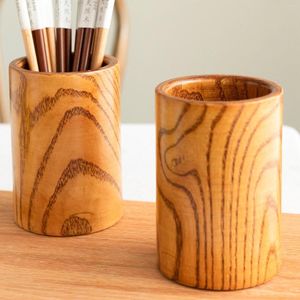 Hooks houten bestekhouder Chopsticks Barrel Standing Pen Case for Kitchen