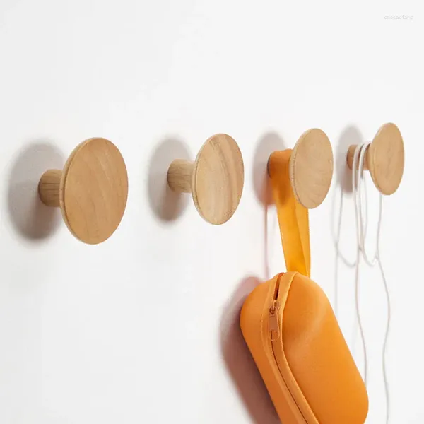 Ganchos de madera para colgar en la pared, perchero, bolso, sombrero, accesorios para el hogar, colgador redondo moderno, estantes para dormitorio