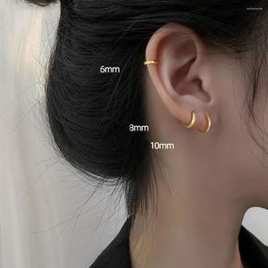 Boucles d'oreilles créoles 1 paire minimaliste Huggie pour femmes or minuscule rond 6mm/8mm/10mm/12mm simples boucles d'oreille en acier inoxydable