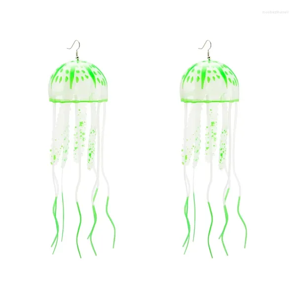 Pendientes de aro 1 par de medusas para mujer Ocean Glow Weird UV joyería reactiva regalos en la fiesta oscura