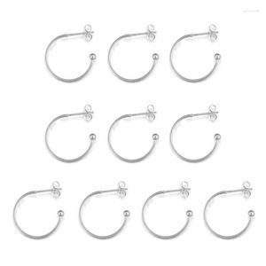 Boucles d'oreilles cerceau 10 pièces en forme de C en acier inoxydable oreille cerceaux cercle boule goujon fils connecteur pour bijoux à bricoler soi-même faisant des fournitures