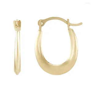 Boucles d'oreilles créoles en or jaune 10 carats, petites créoles ovales creuses unies