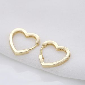 Boucles d'oreilles créoles en laiton plaqué or 14 carats zircon cubique Cartilage petit Huggie en forme de coeur pour la fabrication de bijoux pour femmes