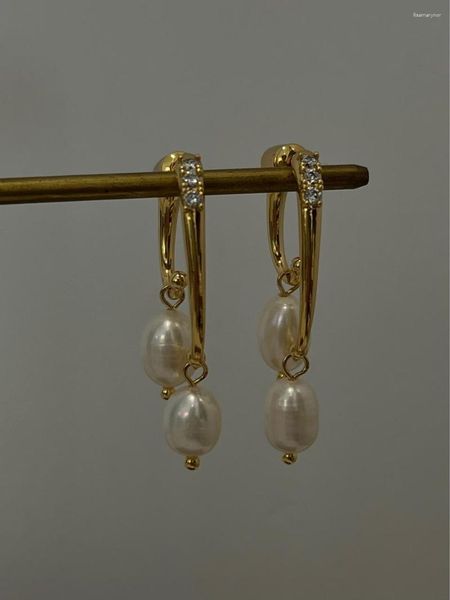 Boucles d'oreilles créoles simples et à la mode pour fans de célébrités, perles en poudre broyables, double usage, élégantes, Noble et Cool, 181/00, L6-4