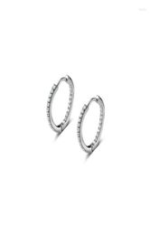 Boucles d'oreilles cerceaux 18k Gold Authentic 925 Silver Silver Fine Jewelry Mini CZ Set Wave Circle Huggie Ear Bone Leverback CG87954699359