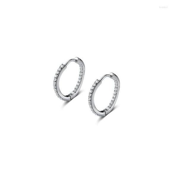 Boucles d'oreilles créoles en or 18 carats authentique en argent sterling 925, bijoux fins, ensemble Mini CZ, cercle ondulé, Huggie, oreille, os, levier CG87957173092