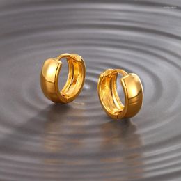 Pendientes de aro chapados en oro de 18 quilates de 4mm de ancho para Mujer, Pendientes gruesos de 20mm, Pendientes de Mujer, accesorios de joyería llamativos, regalos