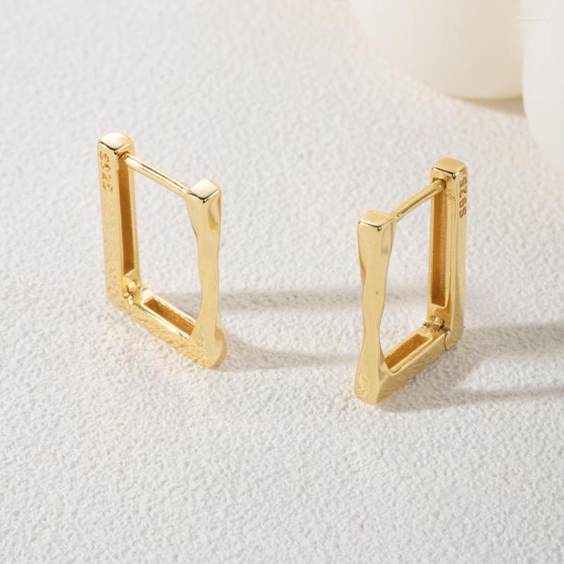 Hoop -Ohrringe 18K Gold plattiert 925 Sterling Silber Geometrisches Rechteck für Frauen Schmuck Großhandel Accessoires