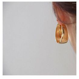 Hoop oorbellen 18k Gold vergulde dikke brede grote grote afgeronde met click-top dikke hoepels voor vrouwelijke meisjes