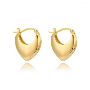 Boucles d'oreilles créoles plaqué or 18 carats en argent lisse épais pour les femmes épais déclaration bijoux 2023 en gros