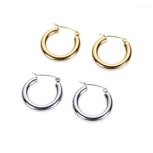 Hoop oorbellen 18K Gold vergulde roestvrij staal open buisvulling Nickle gratis minimalistisch chic sierlijk geschenk voor haar