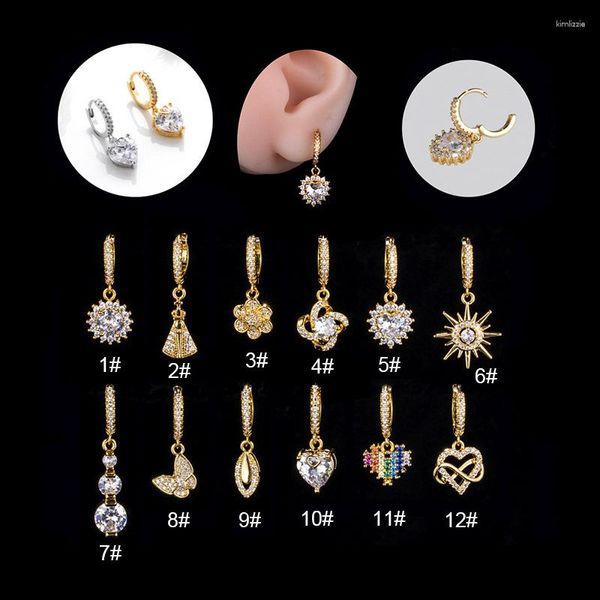 Boucles d'oreilles créoles simples en acier inoxydable, anneaux de nez articulés, anneau Suptum, Piercing corporel, lèvres, Cartilage, 1 pièce