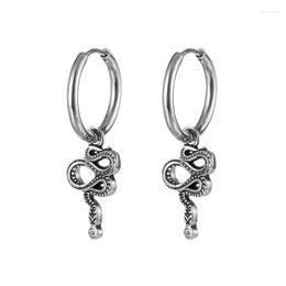 Boucles d'oreilles cerceau 1 pièces en acier inoxydable 316L mode Punk Hip Hop serpent pour femmes hommes fête Style bijoux cadeaux E689