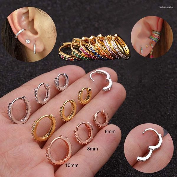 Pendientes de aro de cobre pequeños para aurícula pinna, caracola, torre, tragus, lóbulo, Piercing de oreja de 6-10mm, 1 pieza