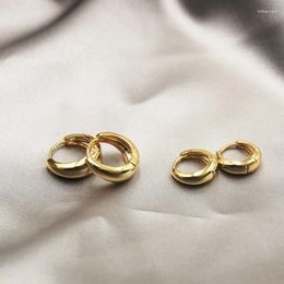 Boucles d'oreilles cerceaux 1PSVnox Géométrique ovale pour femmes Party Office Bijoux Gold Color Metal Ear Clip Accessory Gift to Her