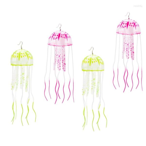 Aretes de aro 2 pares de flecos de medusas festivas Declaración que brilla en la oscuridad Fiesta