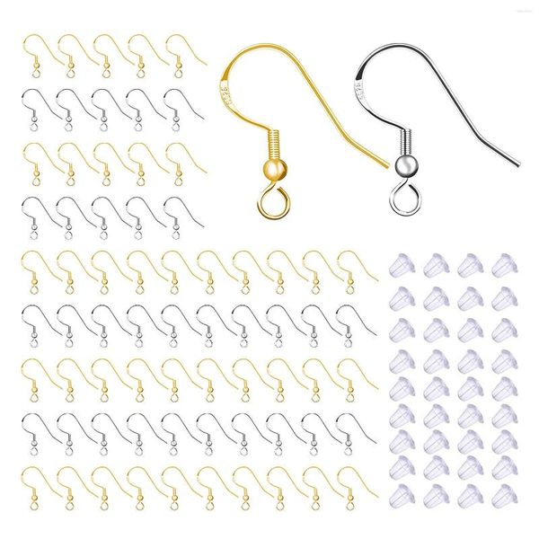 Boucles d'oreilles créoles 200 pièces faites à la main pour femmes et filles, pour la fabrication de bijoux, anneau de saut ouvert, Surface lisse avec boule à ressort, boucle d'oreille arrière de sécurité, fil d'oreille