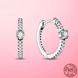 Oorringen 2023 Brincos 925 Zilver Klassieke Cirkel Helder Zirkoon Voor Vrouwen Mode-sieraden Cadeau