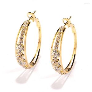 Hoop oorbellen 2023 Fashion engagement Witte heldere strass kristallen voor vrouwen praty sieraden