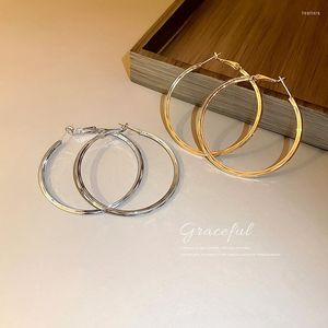 Boucles d'oreilles cerceau 2023 or 925 en argent Sterling oreille anneau cercle surdimensionné tendance quotidien en gros bijoux balancent fête bureau dame