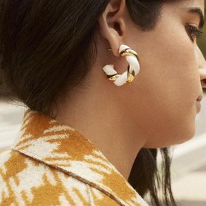 Boucles d'oreilles créoles 2023 minimaliste épais métal torsadé pour les femmes concepteur gros exagéré français quotidien cerceaux déclaration bijoux