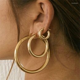 Boucles d'Oreilles Créoles 2023 Acier Inoxydable Personnalisé Vintage Grand Cercle Femme Cadeau Pour Femme