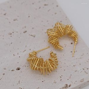Hoop oorbellen 2023 De mode-sieraden van Zuid-Korea 18K Gold vergulde C-type metalen geometrische elegante dames dagelijkse werkaccessoires