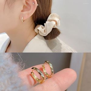 Boucles d'oreilles cerceau 2023 tendance petit Huggie pour les femmes Cz Cartilage boucle d'oreille cercle rond couleur or cristal bijoux de mode