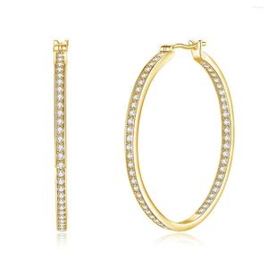 Hoop oorbellen 2023 Trending 40 mm Diameter Big Moissanite For Women Luxury Silver 925 Party Oversize Designer Jewelry Certified