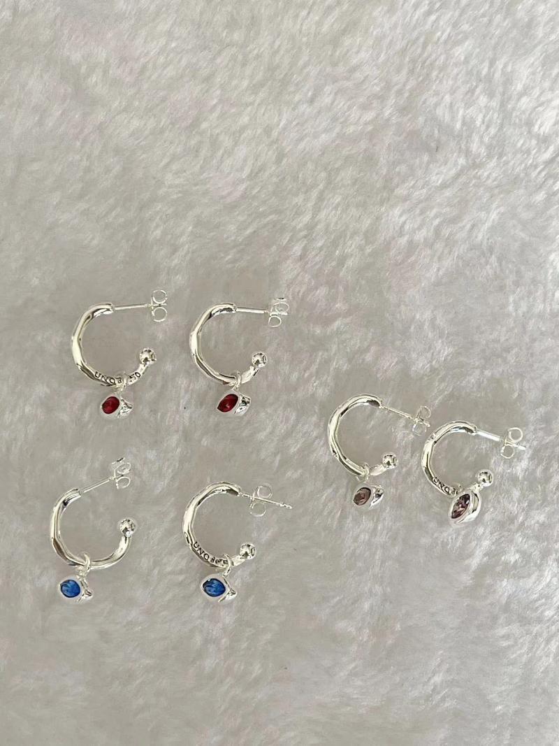 Boucles d'oreilles créoles UNOde50, vente de bijoux en pierres précieuses bleues de haute qualité pour femmes, sac cadeau romantique en Europe et en amérique, 2023