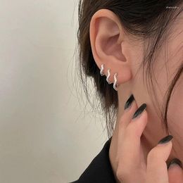 Boucles d'oreilles cerceaux 2024 vague minimale pour les femmes Girl Crystal Zirconia Small Huggie Murage d'oreille d'oreille Boucle de boucles de piercing Cadeaux