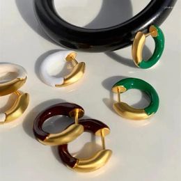 Boucles d'oreilles créoles multicolores givrées pour femmes, bijoux fins de fête, accessoires minimalistes, coréens et japonais, INS, 2024