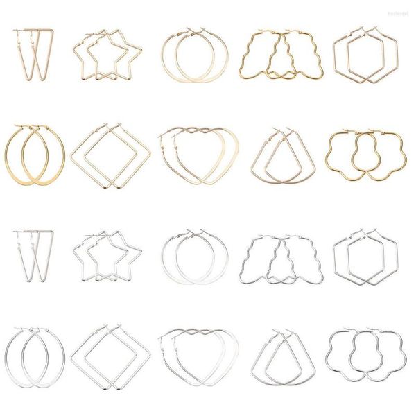 Boucles d'oreilles cerceau 20 paires/ensemble formes mixtes métal perles boucle d'oreille trouver des breloques pour les accessoires de fabrication de bijoux à bricoler soi-même
