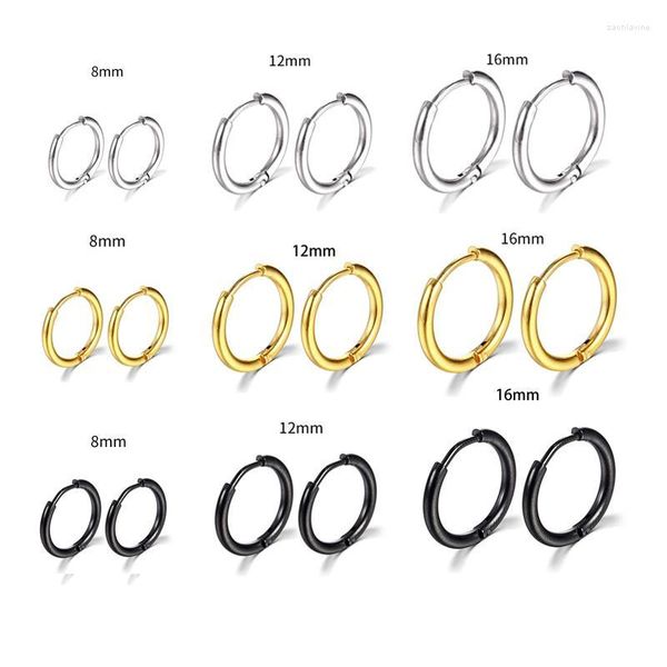 Boucles d'oreilles créoles 2 pièces Simple en acier inoxydable petit pour femmes hommes Cartilage oreille Piercing bijoux Pendientes faisant