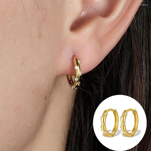 Boucles d'oreilles créoles en acier inoxydable, 2 pièces, couleur or brillant, petit Piercing de Cartilage, petite boucle d'oreille Huggie, accessoires de bijoux fins