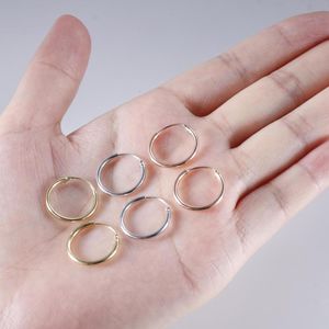 Hoepel oorbellen 3 paren sets voor vrouwen 14K vergulde neusbotringen Ronde liphoepels Mannen klein 15 mm