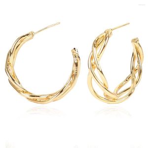 Boucles d'oreilles créoles 30mm forme C corée pour femmes 2023 géométrie doré métal argenté créole bijoux de mariage cadeau