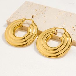 Boucles d'oreilles créoles en acier inoxydable 316L, anneau d'oreille circulaire en métal pour femmes et hommes, classique Vintage oblat Punk charme bijoux cadeau de Couple