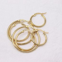 Pendientes de aro 3 pares de acero inoxidable grandes antialérgicos que no se desvanecen 3 tamaños por juego 2 colores DIY Stud joyería de moda sin plomo/níquel