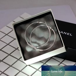 Hoop Oorbellen 40mm 50mm 60mm Grote Slot Cirkel Oorbellen Basketbal Brincos Loop Oorbellen Voor Vrouwen Sieraden Oorbellen Crystal